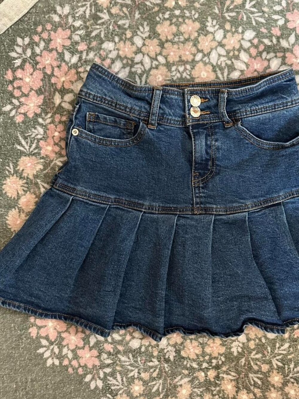 Pre-owned Classic Blue Denim Mini Skirt | Used Casual High Waisted Jean Skirt